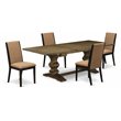 Pemberly Row 5-Piece Wood Dining Table Set with Chairs in Brown Finish