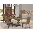 Pemberly Row 5-Pc Wood Dining Set in Distressed Jacobean Brown Beige