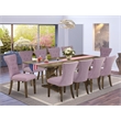 Pemberly Row Dining Table with 10 Dahlia Chairs in Distressed Jacobean