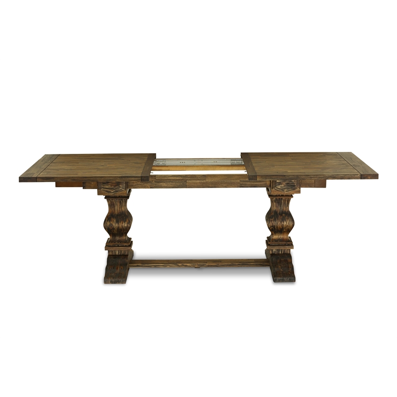 Pemberly Row Dining Table with 10 Dahlia Chairs in Distressed Jacobean