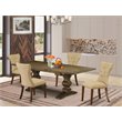Pemberly Row 5-Piece Wood Dining Table and Chair Set in Jacobean Brown