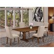 Pemberly Row 5-Piece Wood Dining Set in Walnut and Clay Finish