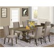 Pemberly Row 7-Piece Rubberwood Dining Set in Jacobean Brown/Dark Khaki