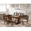 Pemberly Row 7-Piece Dining Room Set with Pedestal Table in Walnut