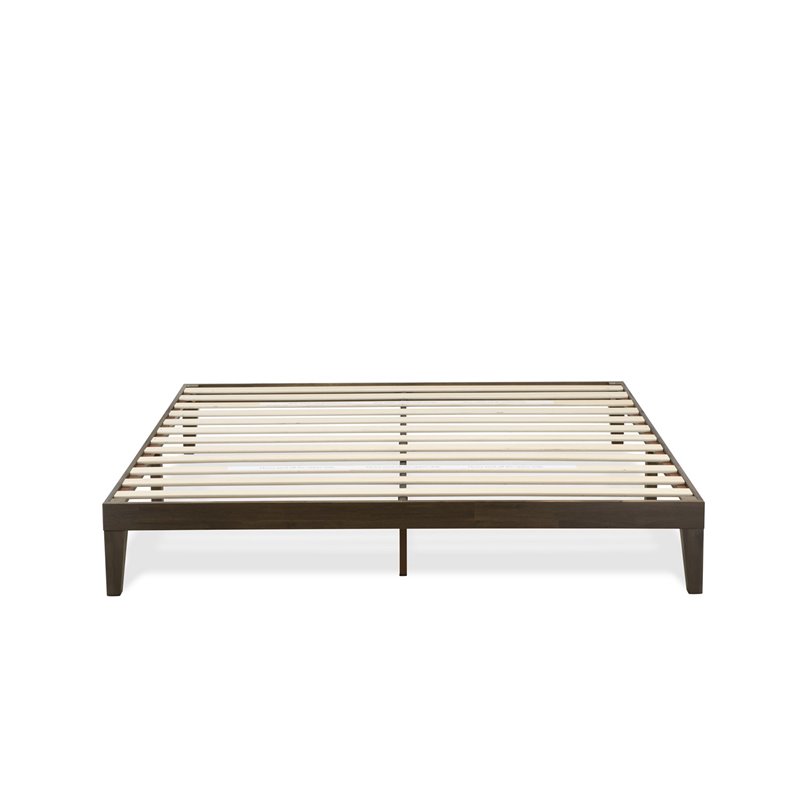 Pemberly Row Engineered Wood King Platform Bed in Weathered Walnut