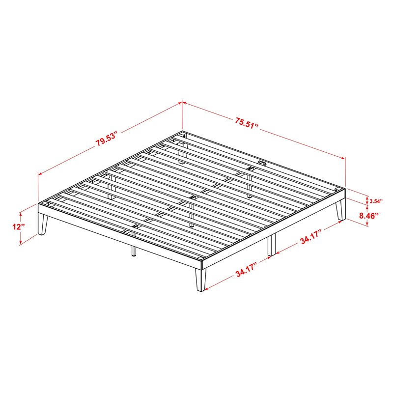 Pemberly Row Engineered Wood King Platform Bed in Weathered Walnut