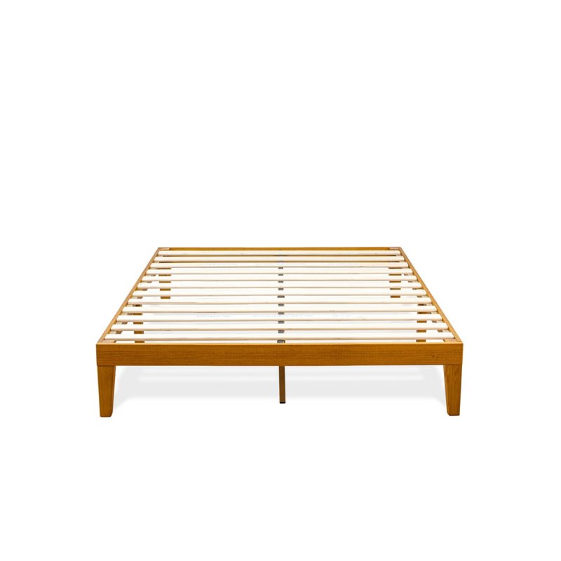 Pemberly Row Engineered Wood Queen Platform Bed in Rustic Oak Finish