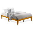 Pemberly Row Engineered Wood Queen Platform Bed in Rustic Oak Finish
