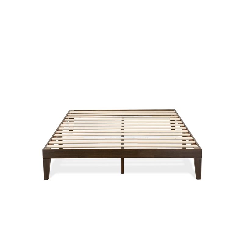 Pemberly Row Engineered Wood Queen Platform Bed in Weathered Walnut