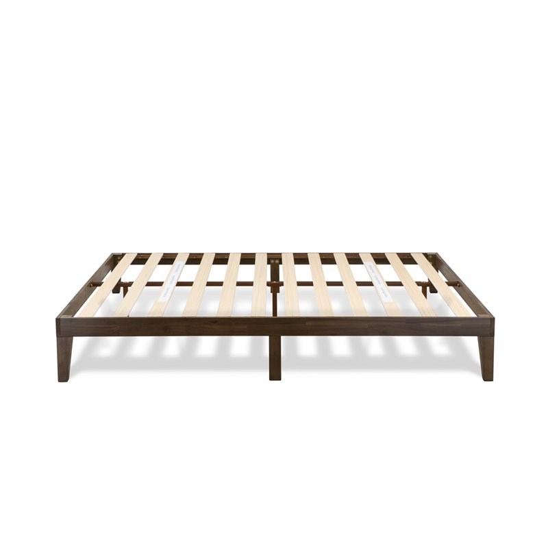 Pemberly Row Engineered Wood Queen Platform Bed in Weathered Walnut