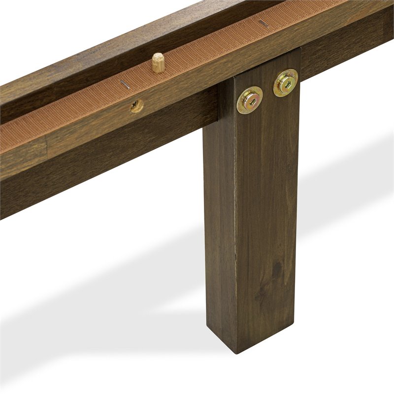 Pemberly Row Engineered Wood Full Platform Bed in Weathered Walnut