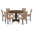 Pemberly Row 7-Piece Wood Dining Set in Light Sable and Jacobean Brown