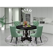 Pemberly Row 5-Piece Round Dining Table Set in Wood Black Finish