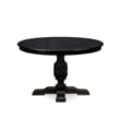 Pemberly Row Wooden Round Dining Table in Sand Blasted Black Finish