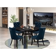 Pemberly Row 5 Piece Round Dining Set in Sand-Blasted Black Wood