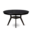 Pemberly Row 5 Piece Round Dining Set in Sand-Blasted Black Wood