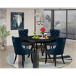 Pemberly Row 5-Piece Round Rubberwood Dining Table Set in Black Finish