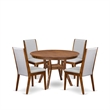 Pemberly Row 5-Piece Rubberwood Dining Room Set in Walnut Finish