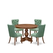 Pemberly Row 5-Piece Rubberwood Dining Table Set in Antique Walnut