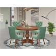 Pemberly Row 5-Piece Rubberwood Dining Table Set in Antique Walnut