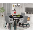 Pemberly Row 5-Piece Round Rubberwood & Acacia Dining Set in Black
