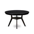 Pemberly Row 5-Piece Round Rubberwood & Acacia Dining Set in Black