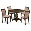 Pemberly Row 5-Piece Wooden Dining Set in Jacobean and Dark Khaki Gray