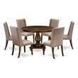 Pemberly Row 7-Piece Rubberwood Dining Set in Distressed Jacobean Finish