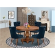 Pemberly Row 5-Piece Dining Set in Walnut with Faux Leather Chairs