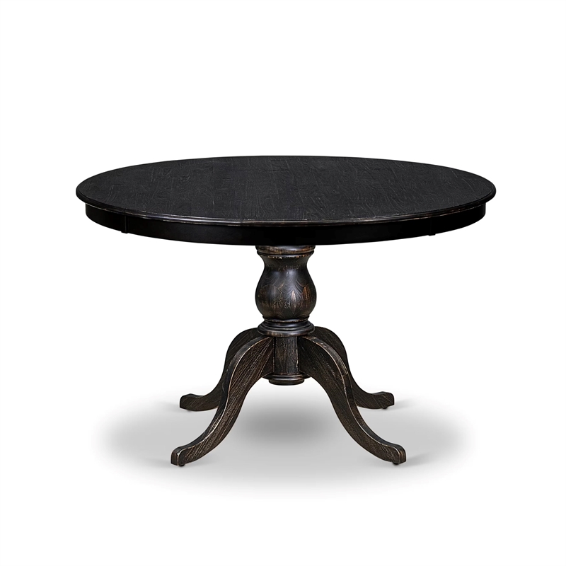 Pemberly Row 5-Piece Round Dining Set in Sand-Blasted Black Finish