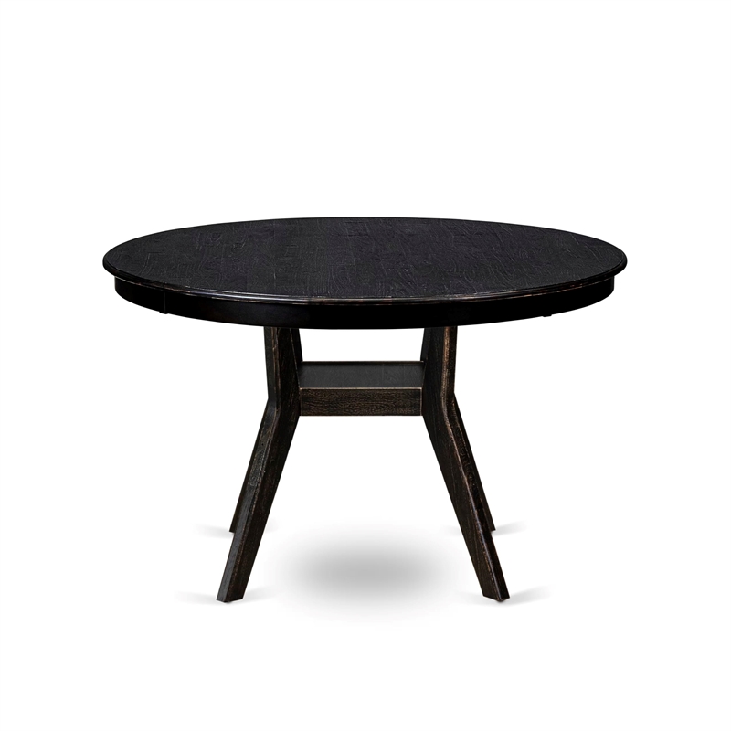 Pemberly Row 5-Piece Sand Blasted Black Dining Set with Faux Leather Chairs