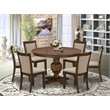 Pemberly Row 5-Piece Wood Dining Set in Light Tan and Antique Walnut