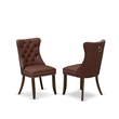 Pemberly Row 5-Piece Kitchen Dining Set with Faux Leather Chairs in Walnut