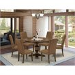 Pemberly Row 7-Piece Wooden Dining Set in Distressed Jacobean Finish