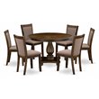 Pemberly Row 7-Piece Wooden Dining Table Set in Distressed Jacobean Finish