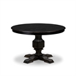 Pemberly Row 5-Piece Dining Set in Black Wood Finish with Faux Leather