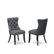 Pemberly Row 5-Piece Dining Set in Black Wood Finish with Faux Leather