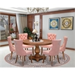 Pemberly Row 7-Piece Wood Kitchen Table Set in Walnut Finish
