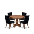 Pemberly Row 5-Piece Mid-Century Dining Set in Walnut for Four People