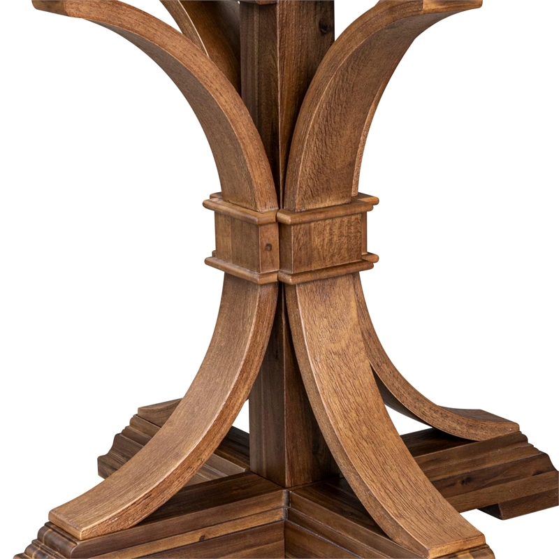 Pemberly Row 5-Piece Rubberwood Dining Room Set in Walnut Finish