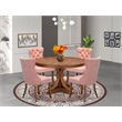 Pemberly Row 5-Piece Rubberwood Dining Room Set in Walnut Finish