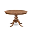Pemberly Row 5-Piece Dining Set Rubber Wood Faux Leather Walnut Finish