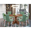 Pemberly Row 7-Piece Rubberwood Dining Set with 6 Chairs in Walnut