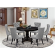 Pemberly Row 7-Piece Wood Dining Set in Sand-Blasted Black Finish