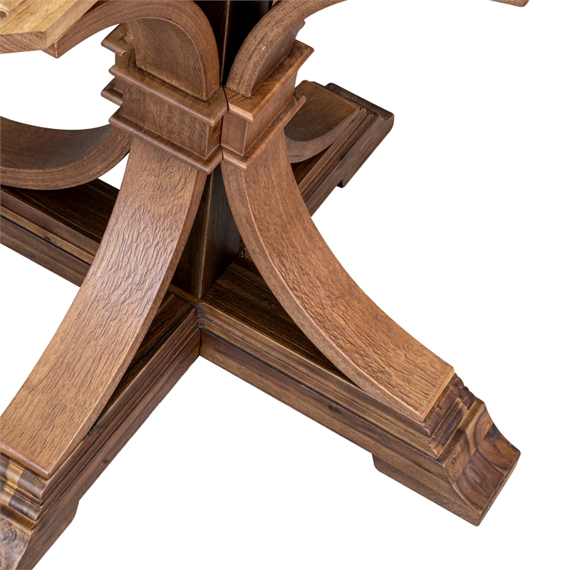 Pemberly Row 5-Piece Dining Set with Faux Leather Chairs in Walnut