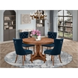 Pemberly Row 5-Piece Dining Set with Faux Leather Chairs in Walnut
