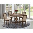 Pemberly Row 5-Piece Dining Room Set Acacia Wood Walnut/Tan Finish
