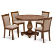 Pemberly Row 5-Piece Dining Room Set Acacia Wood Walnut/Tan Finish