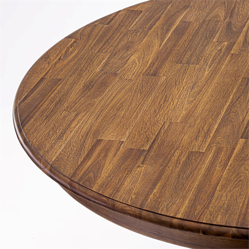 Pemberly Row 5-Piece Rubber Wood Dining Table Set in Walnut Finish