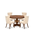 Pemberly Row 5-Piece Mid Century Dining Set in Walnut Finish